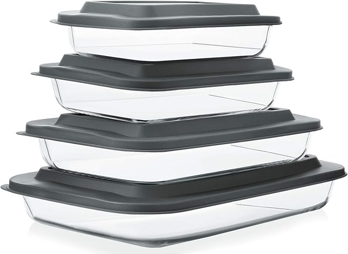 8-Piece Deep Glass Baking Dish Set: A Must-Have for Every Kitchen