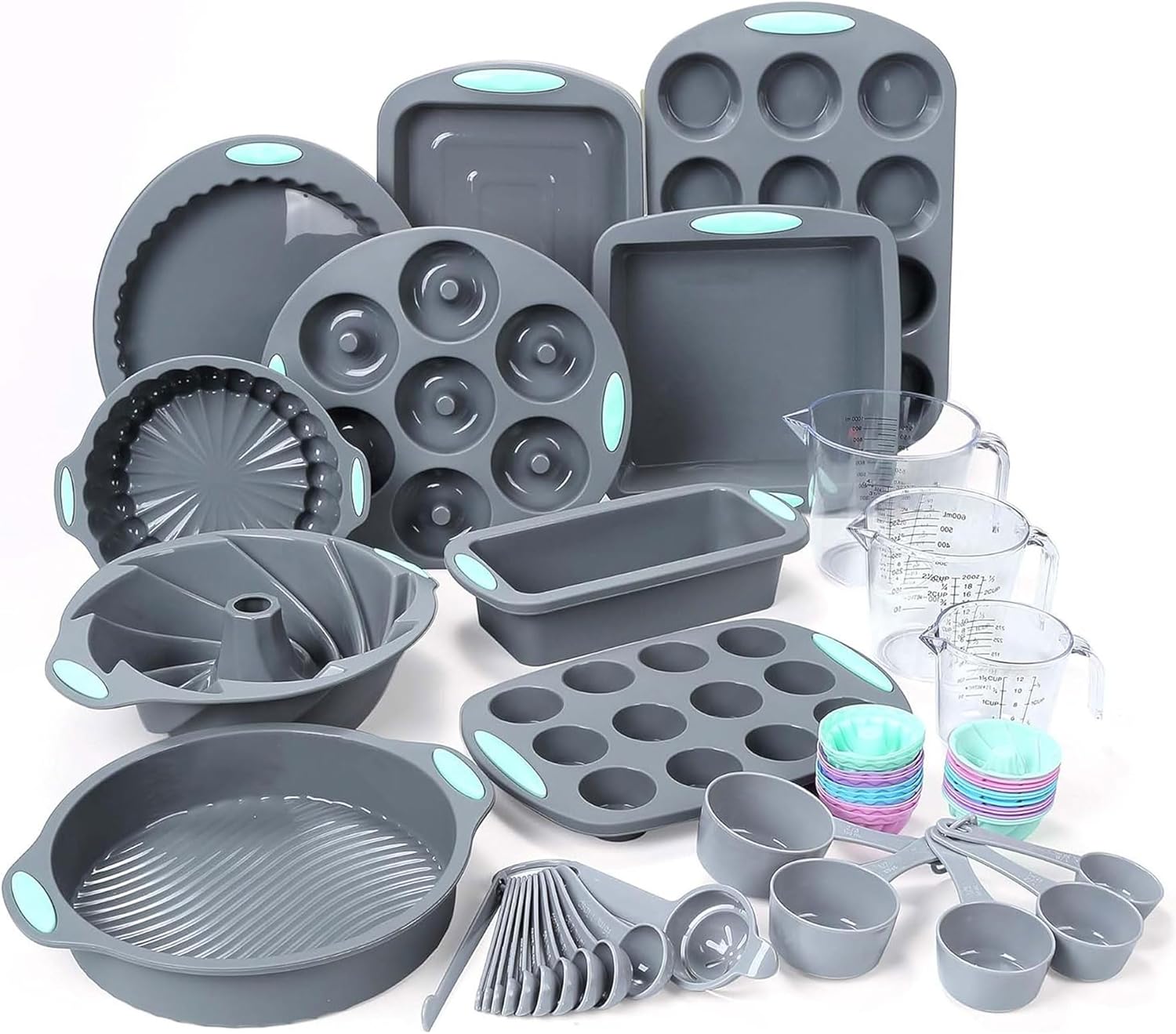 Tongjude 54-Piece Silicone Bakeware Set