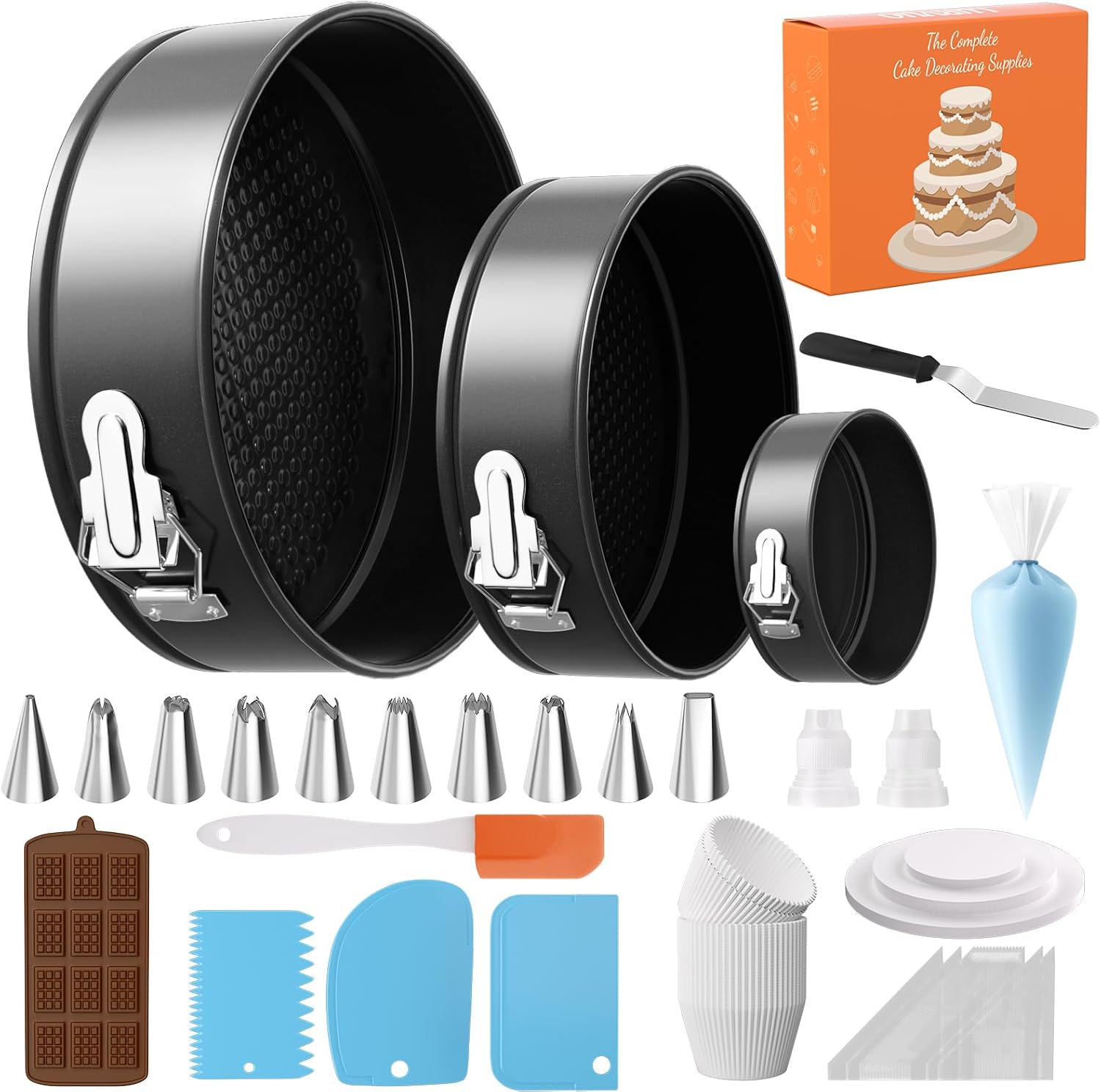 LURVUO 131-Piece Springform Pan Cake Pan Set – Nonstick Bakeware & Decorating Kit