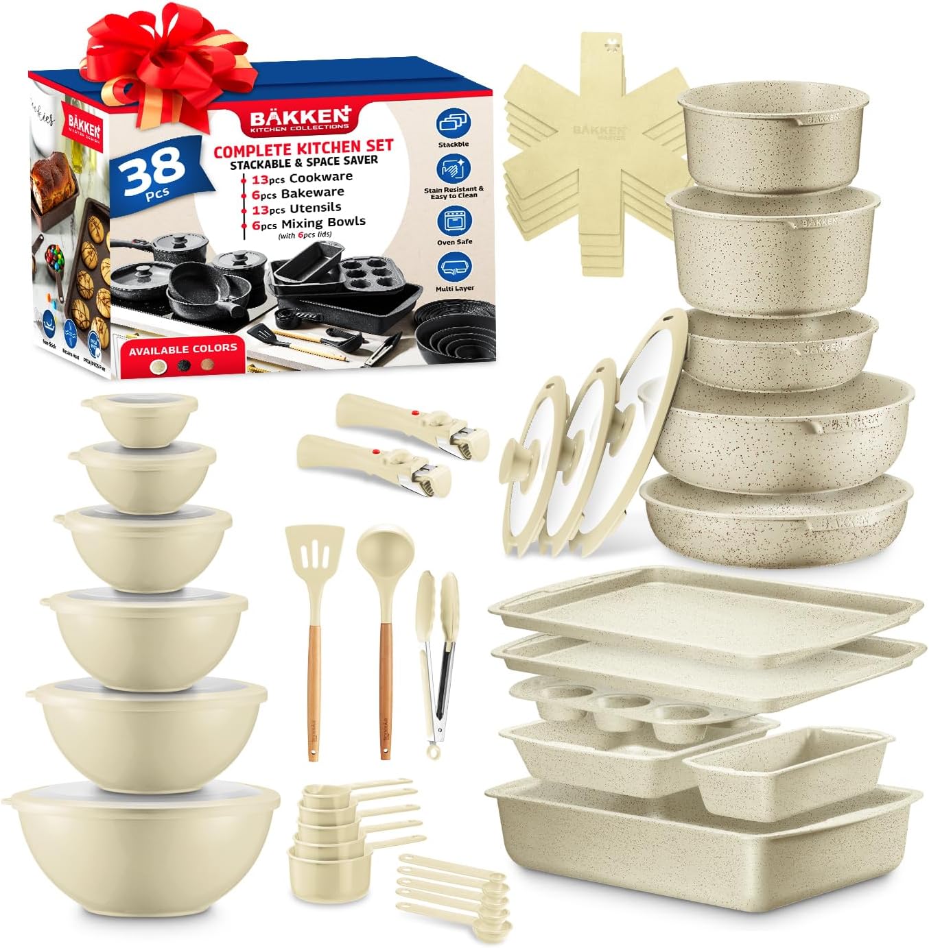 Bakken Master 38-Piece Granite Cookware and Bakeware Set