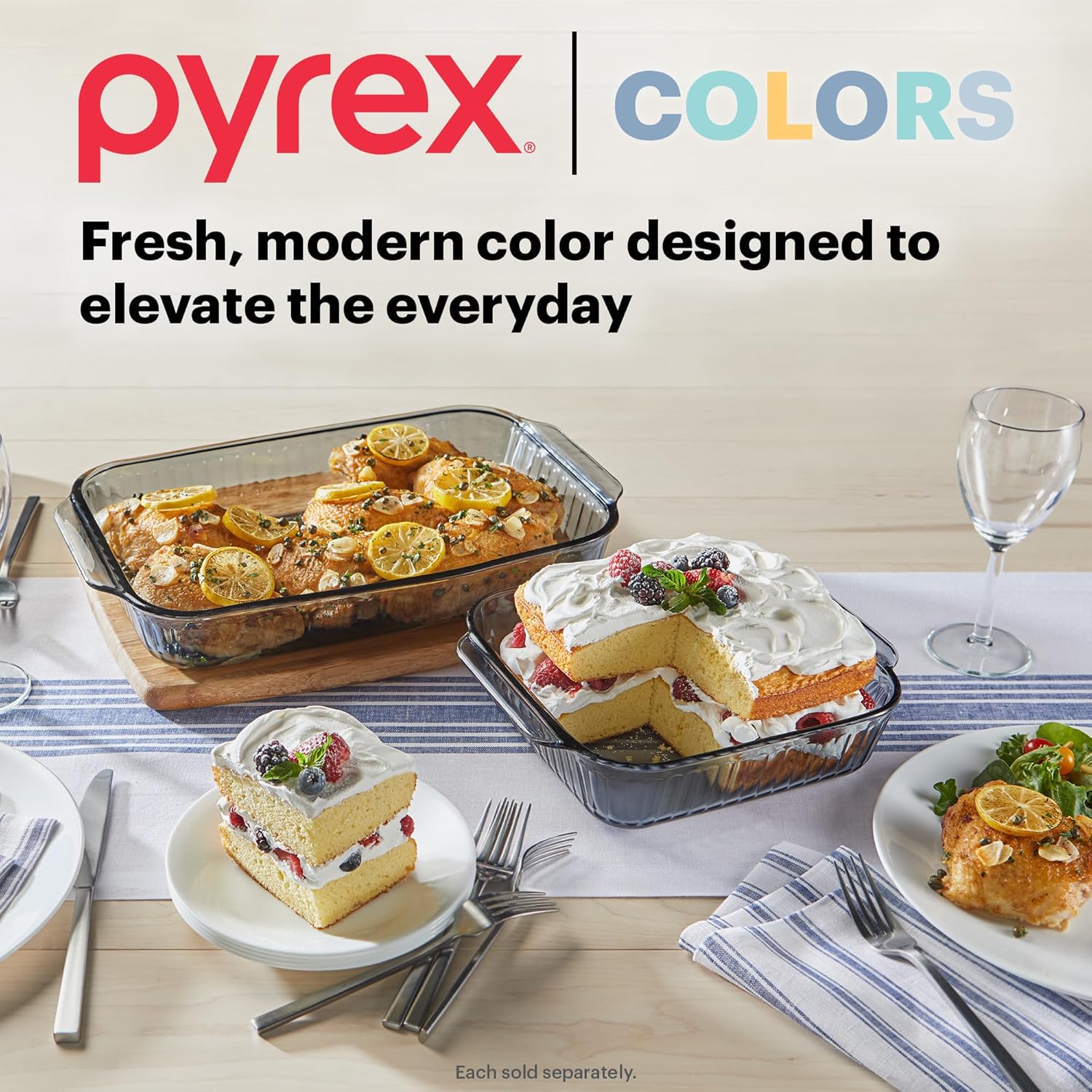 Pyrex Colors 2-Pack Glass Baking Dish Set