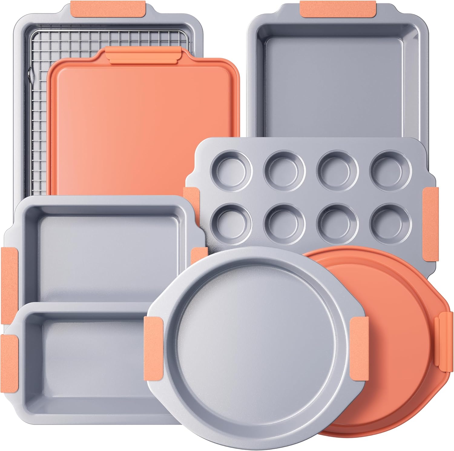 BRONYPRO Nonstick Ceramic Bakeware Set (9 Pieces) – Heavy-Duty Aluminized Steel