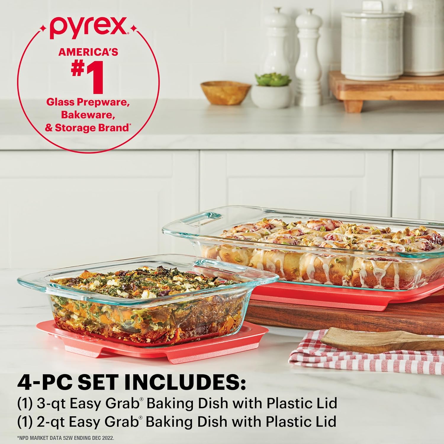 Pyrex 4-Piece Extra Large Glass Baking Dish Set