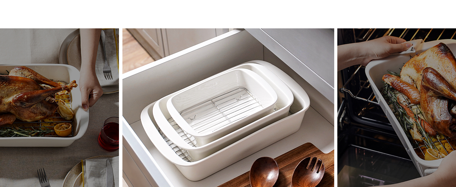 LE TAUCI Deep Casserole Dishes for Oven